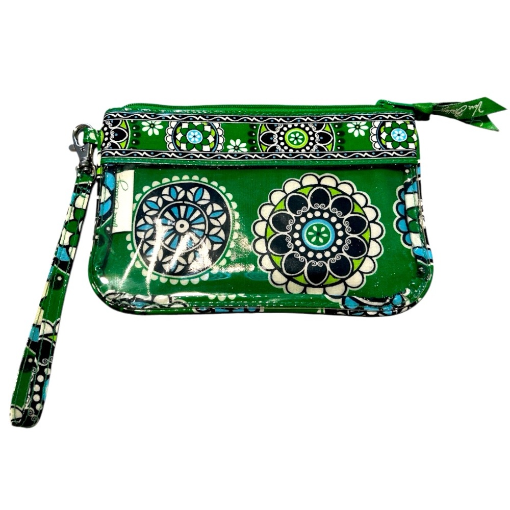 Vera Bradley Cupcakes Green Clear Wristlet